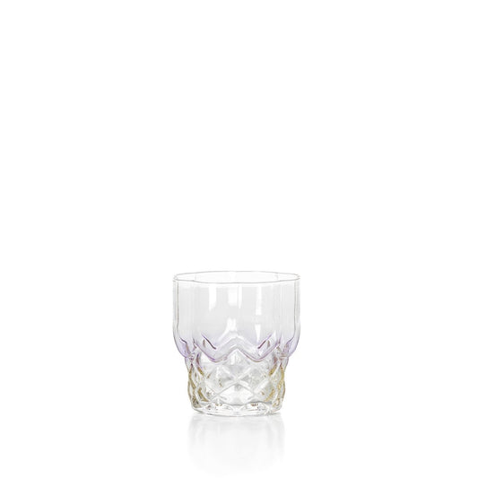 Niedriges Trinkglas aus rosafarbenem Recyclingglas 6 cm | VIA X SELECTION