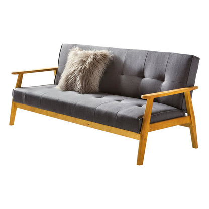Schlafsofa in dunkelgrauem Webstoff mit Holzgestell | VIA X SELECTION