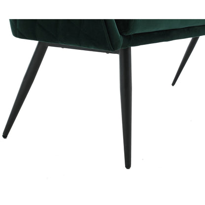 Sitzbank aus Samt dunkelgrün 160 cm mit Rautensteppung | VIA X SELECTION