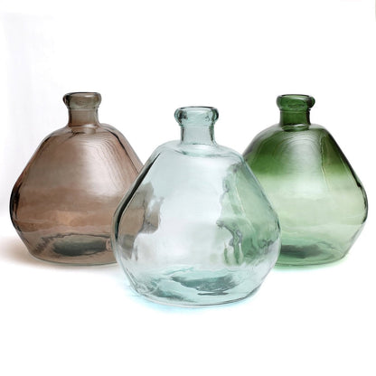 Große Vase aus recyceltem Glas in in Beige | VIA X SELECTION