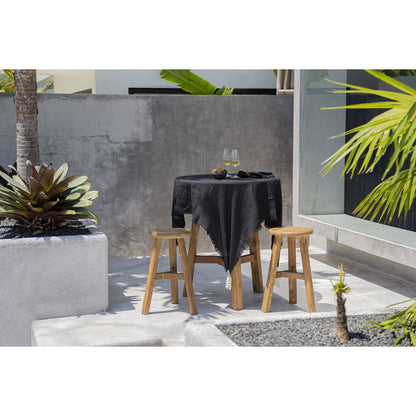 Leinentischdecke in Schwarz, 150 × 150 cm | VIA X SELECTION