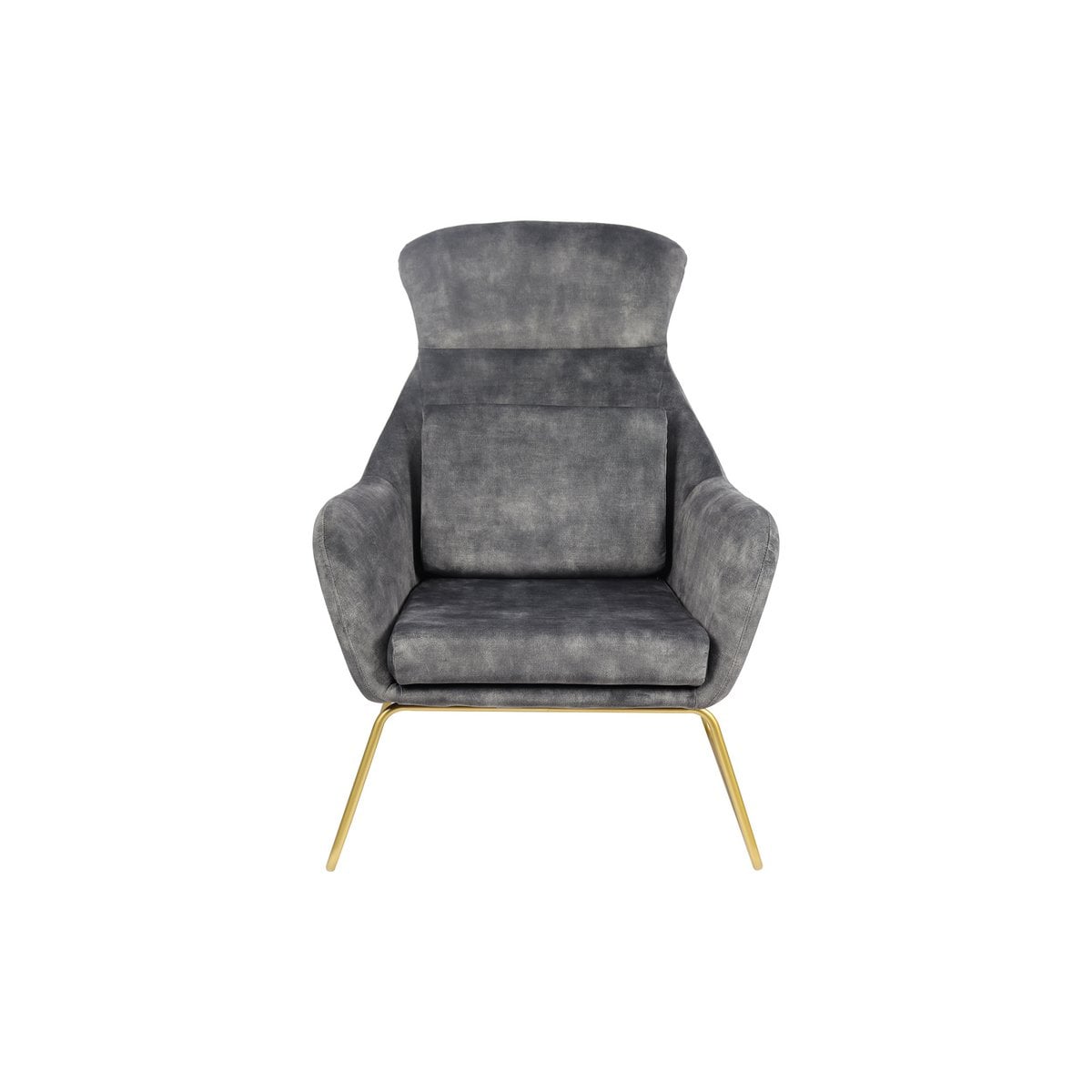 Relaxsessel aus Velours grau mit goldfarbenem Gestell | VIA X SELECTION