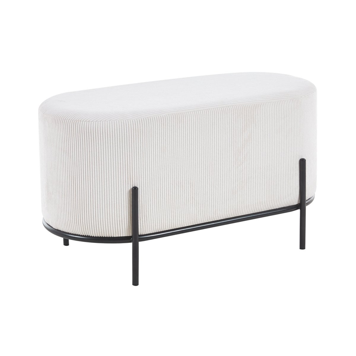 Polsterhocker aus Cordoptik beige mit rechteckiger Form | VIA X SELECTION