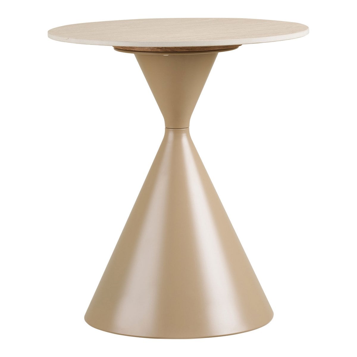 Beistelltisch aus Keramik in Travertinoptik, Ø, 50 × 56 cm | VIA X SELECTION