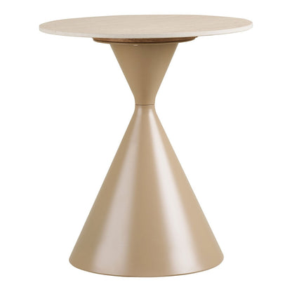 Beistelltisch aus Keramik in Travertinoptik, Ø, 50 × 56 cm | VIA X SELECTION