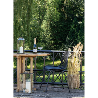 Stapelbarer Gartenstuhl in Schwarz, 4er-Set | VIA X SELECTION
