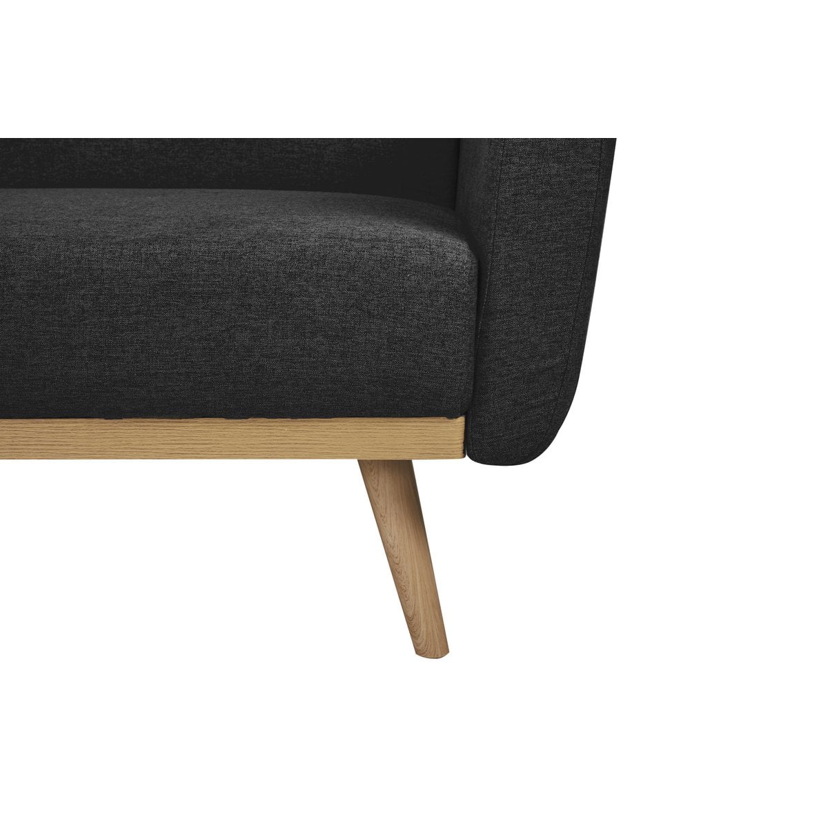 Schlafsofa in schwarzem Feinstrukturstoff mit Holzgestell | VIA X SELECTION