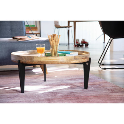 TOM TAILOR Home runder Couchtisch aus Mangoholz mit Tablettfunktion, Ø, 75 × 34 cm | VIA X SELECTION