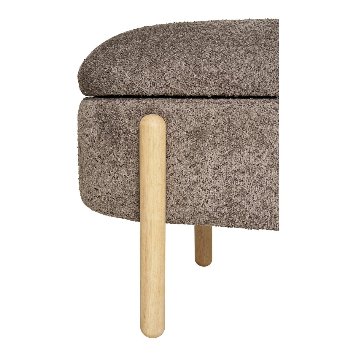 Sitzbank aus Stoff braun 98 cm mit Holzgestell | VIA X SELECTION