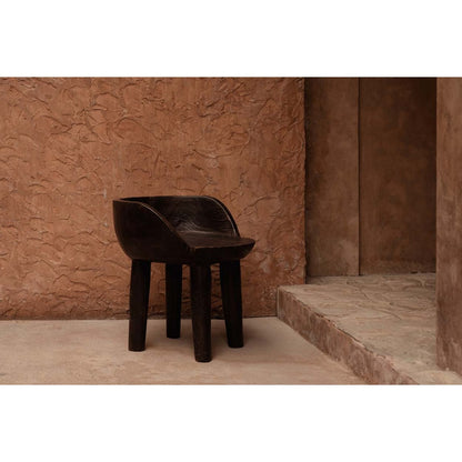 Niedriger Stuhl aus Holz dunkelbraun mit Schalenform | VIA X SELECTION