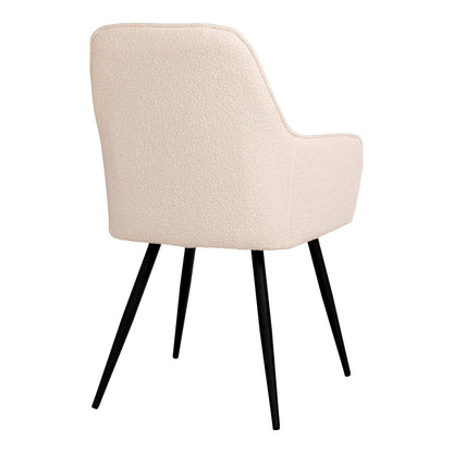Esszimmerstuhl aus Bouclé weiß im 2er-Set | VIA X SELECTION