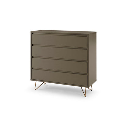 Kommode grau mit 4 Schubladen, 40 × 90 × 90 cm | VIA X SELECTION