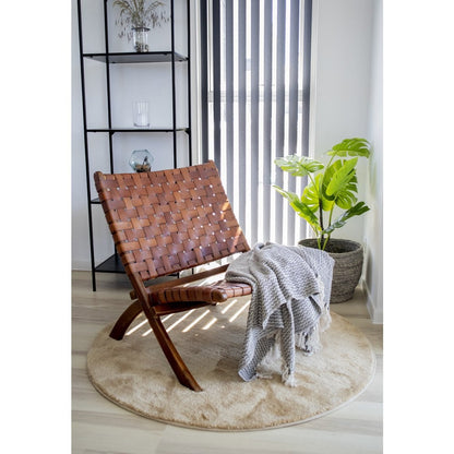 Klappsessel aus Teakholz und Leder | VIA X SELECTION
