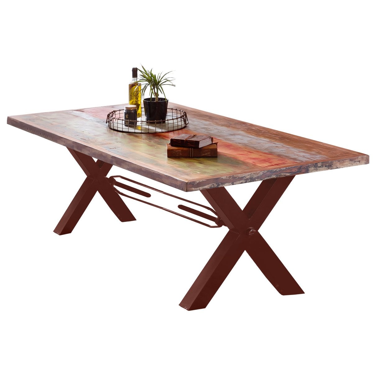 Esstisch Altholz bunt lackiert, 180 × 100 cm | VIA X SELECTION