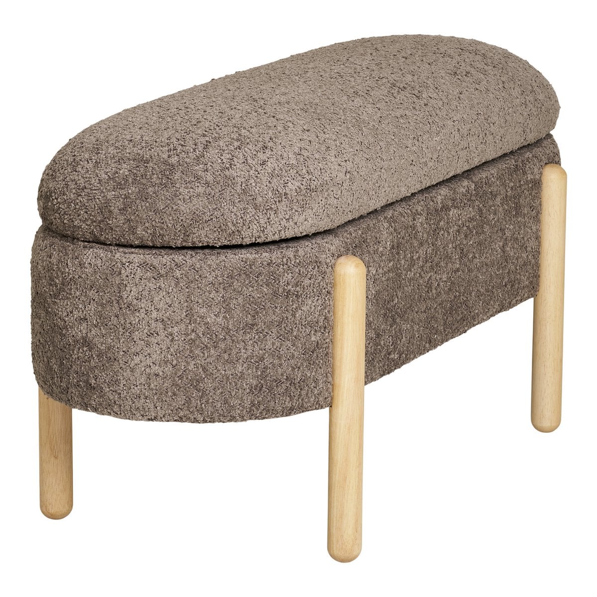 Sitzbank aus Stoff braun 98 cm mit Holzgestell | VIA X SELECTION