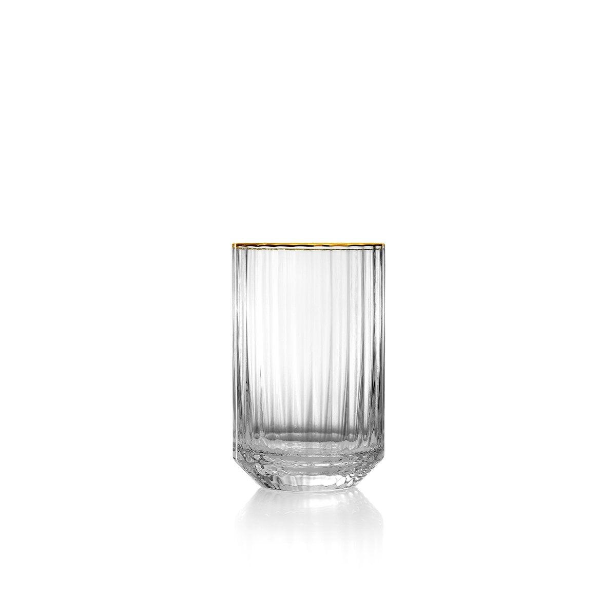 Trinkglas aus Recyclingglas mit Goldrand 10,8 cm | VIA X SELECTION