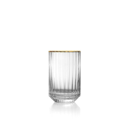 Trinkglas aus Recyclingglas mit Goldrand 10,8 cm | VIA X SELECTION