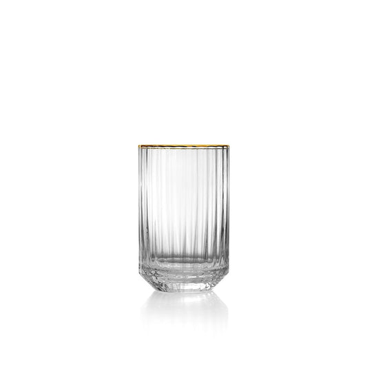 Trinkglas aus Recyclingglas mit Goldrand 10,8 cm | VIA X SELECTION