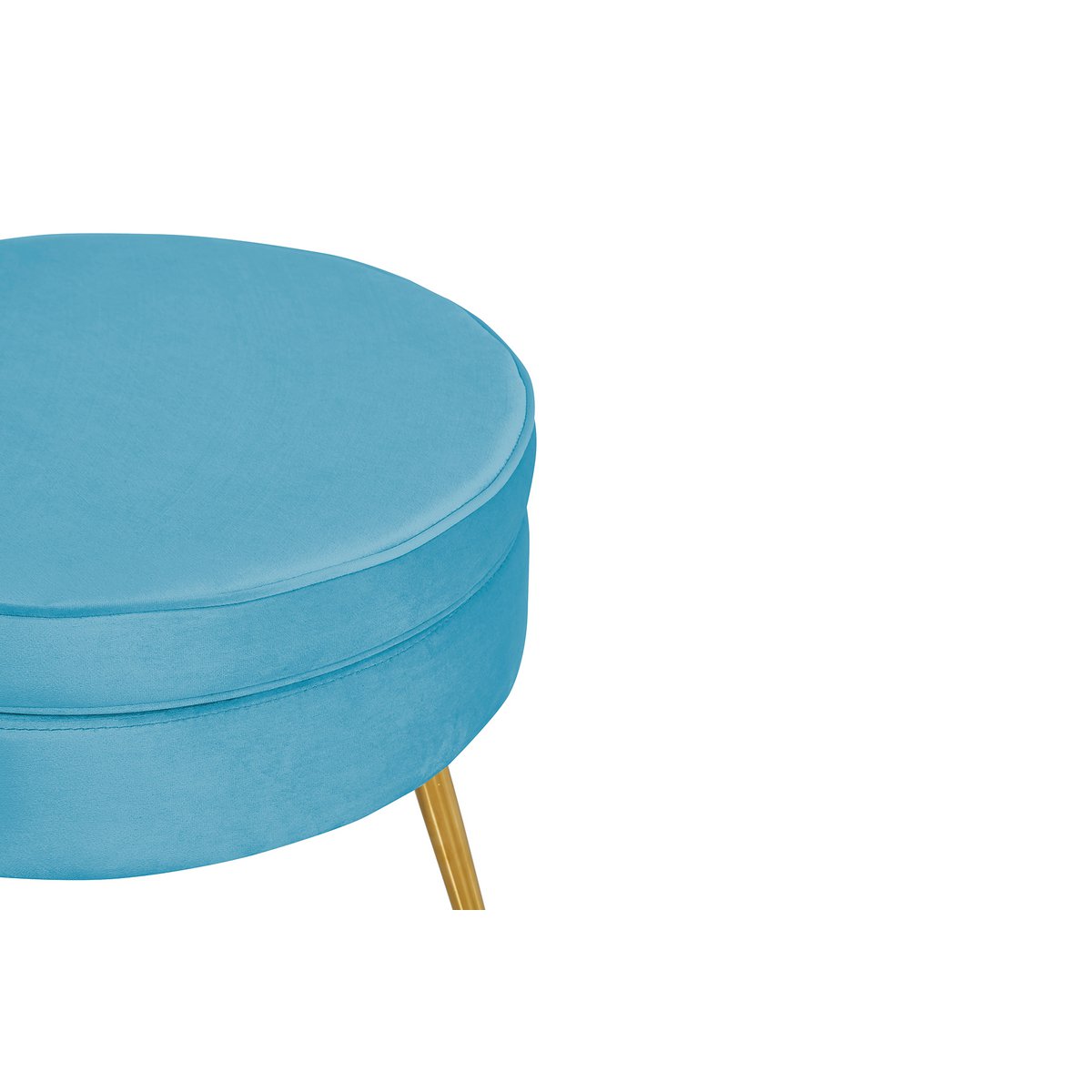 Runder Samt-Pouf in Blau | VIA X SELECTION
