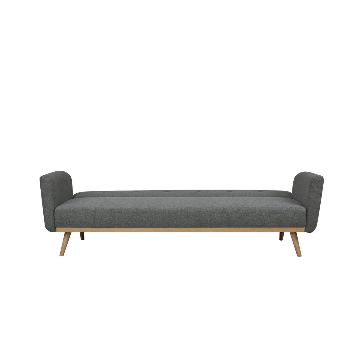Schlafsofa in grauem Feinstrukturstoff mit Holzgestell | VIA X SELECTION