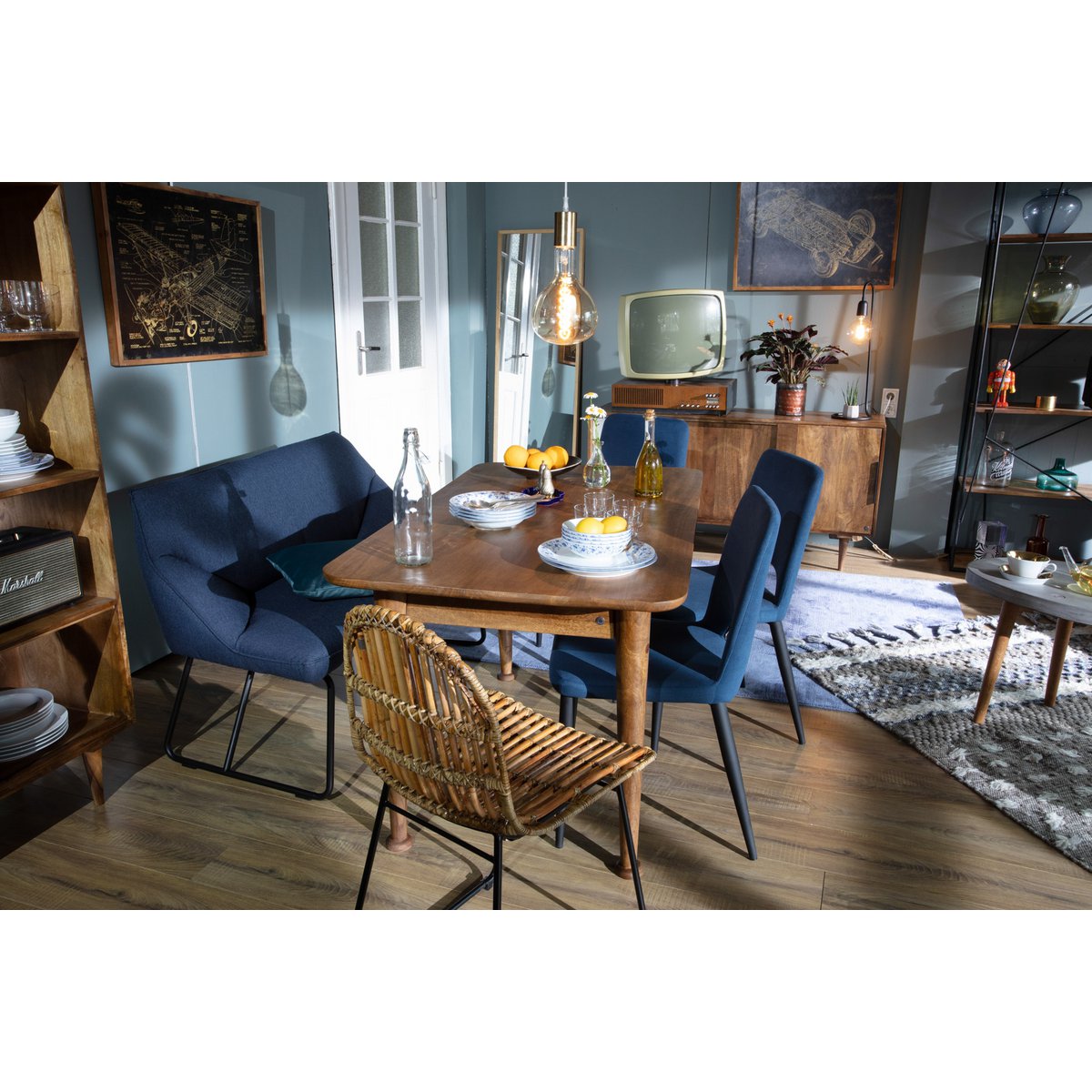 TOM TAILOR Home Esstisch Mangoholz gerundete Ecken, 180 × 90 cm | VIA X SELECTION