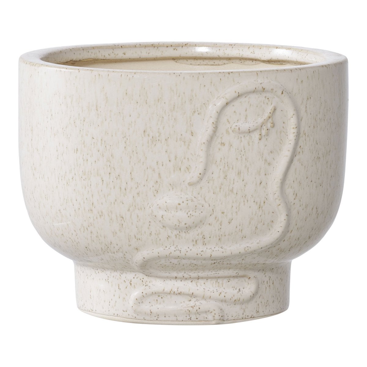 Blumentopf aus Keramik, Beige, 15 ×, 15 × 12 cm | VIA X SELECTION