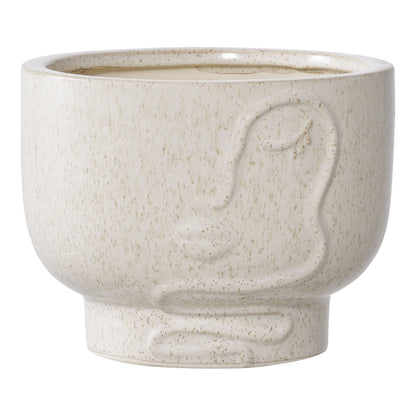 Blumentopf aus Keramik, Beige, 15 ×, 15 × 12 cm | VIA X SELECTION