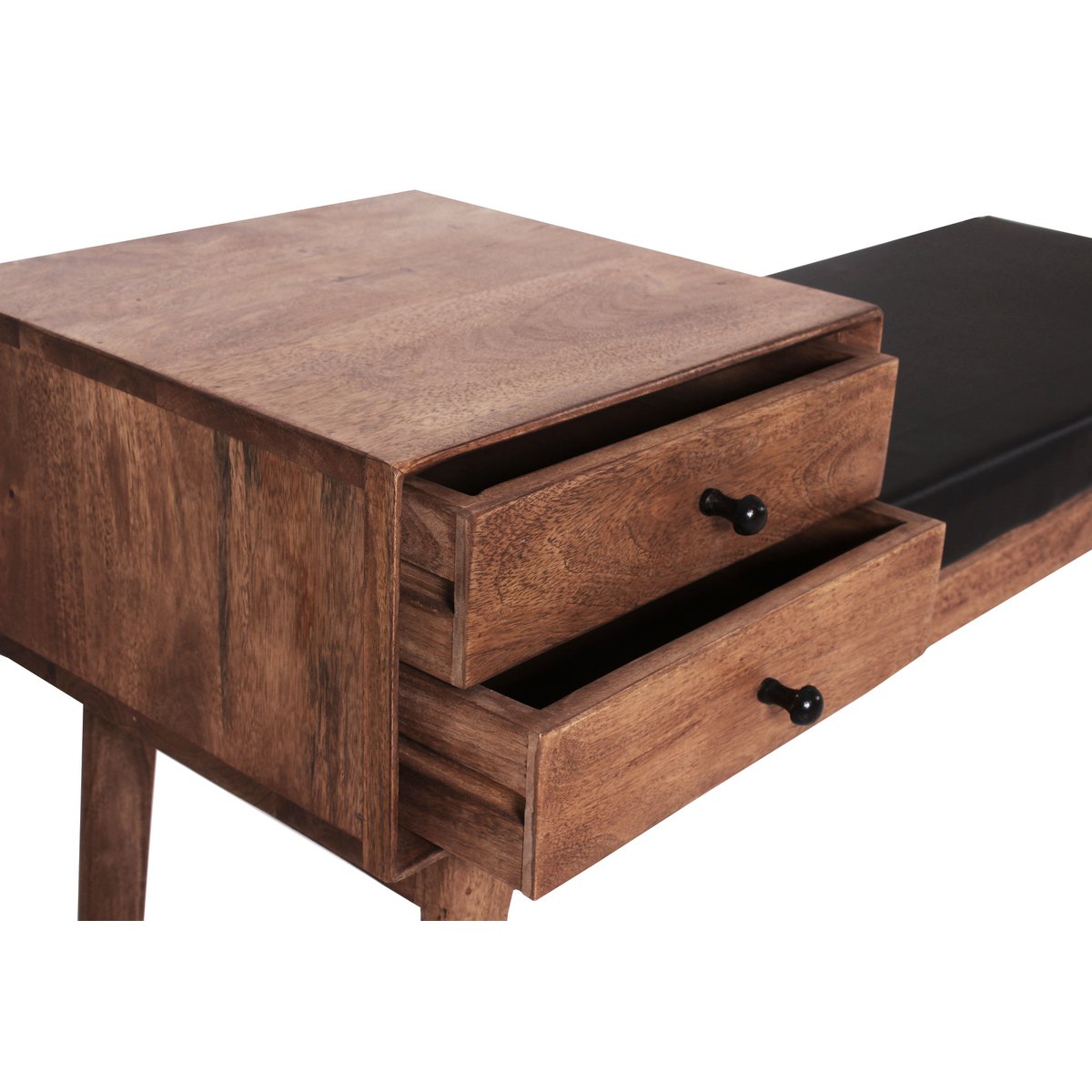 Sitzbank aus Mangoholz braun 120 cm mit Schublade | VIA X SELECTION