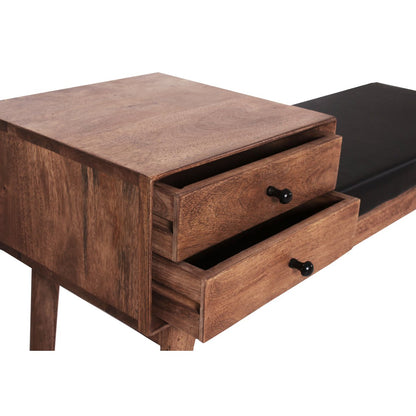 Sitzbank aus Mangoholz braun 120 cm mit Schublade | VIA X SELECTION