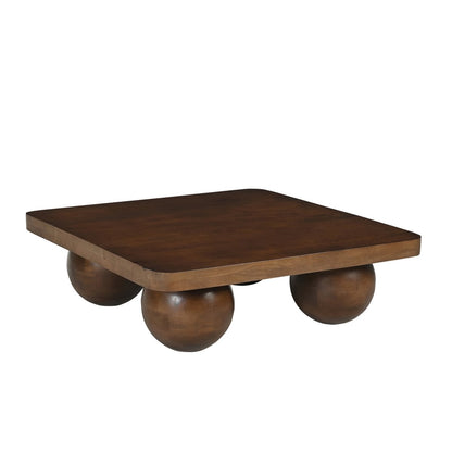 Couchtisch aus Mangoholz mit Kugelfüßen, 90 × 90 × 28 cm | VIA X SELECTION