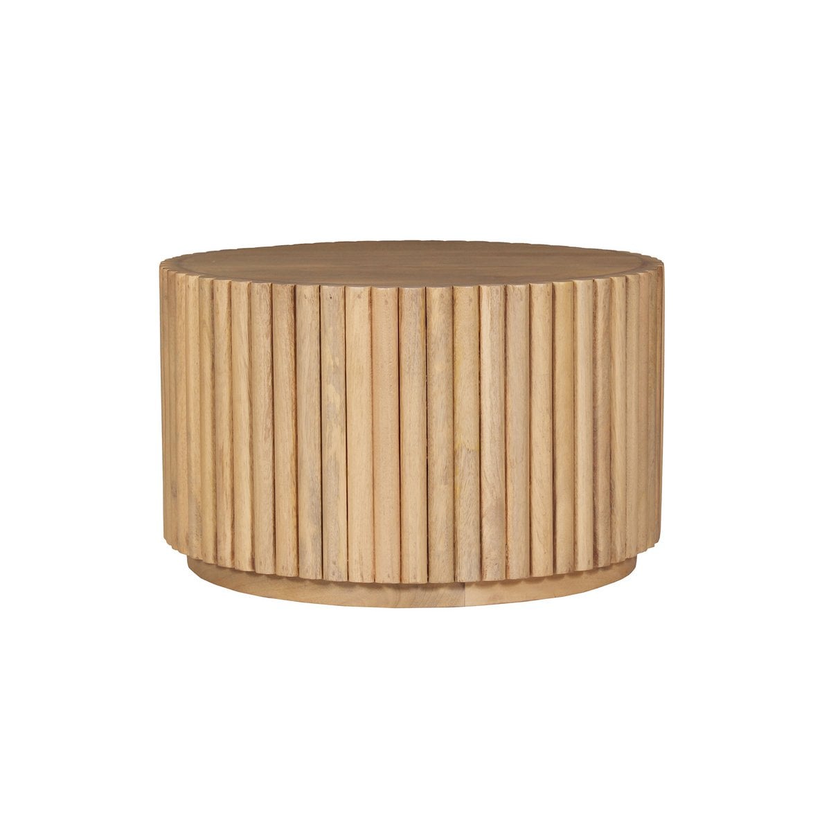 TOM TAILOR Home runder Couchtisch aus Mangoholz mit geripptem Fuß, Ø, 55 × 34 cm | VIA X SELECTION