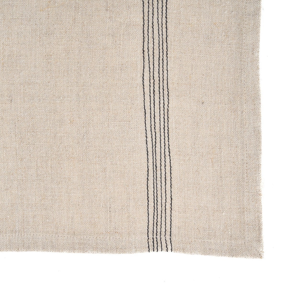 Leinenserviette in Natur und Schwarz, 45 × 45 cm | VIA X SELECTION