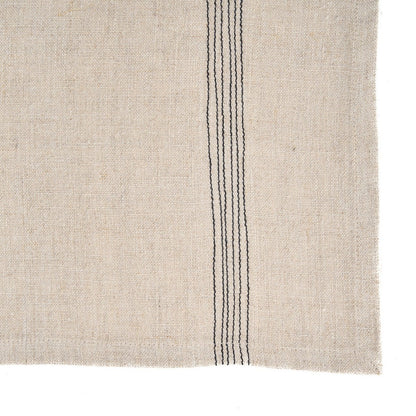 Leinenserviette in Natur und Schwarz, 45 × 45 cm | VIA X SELECTION