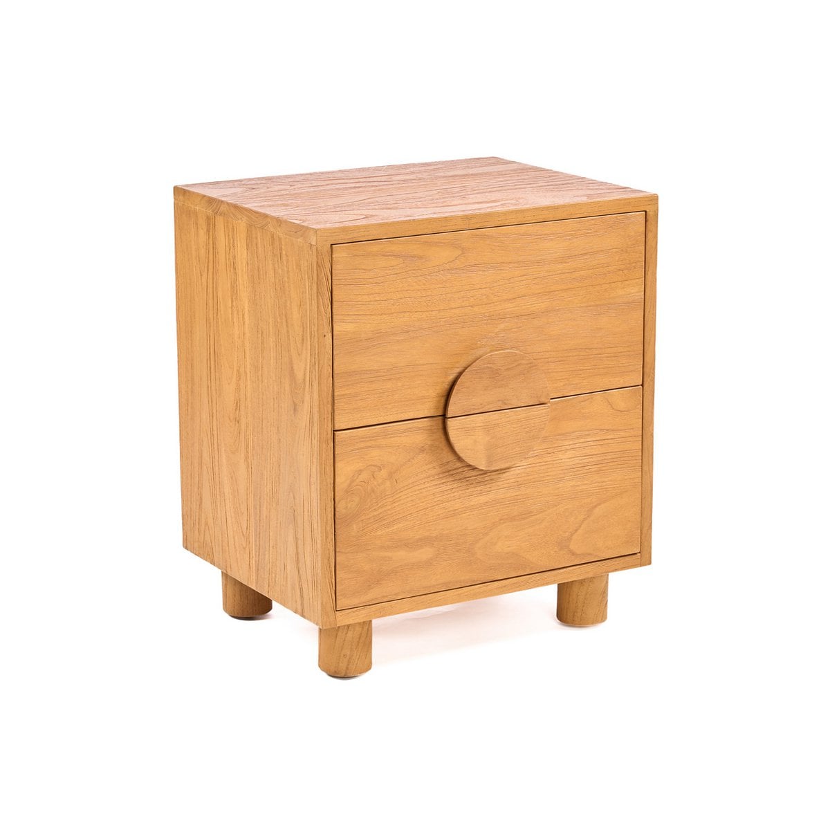 Nachttisch aus Teakholz mit zwei Schubladen, 50 × 40 × 58 cm | VIA X SELECTION