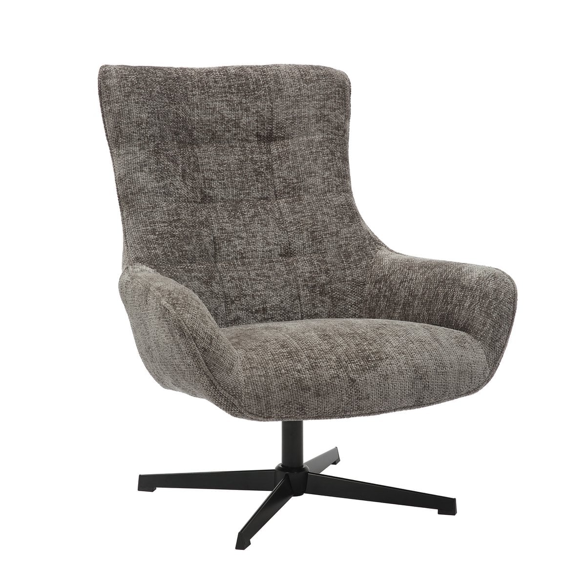 Drehsessel aus Chenille dunkelgrau | VIA X SELECTION