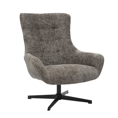 Drehsessel aus Chenille dunkelgrau | VIA X SELECTION