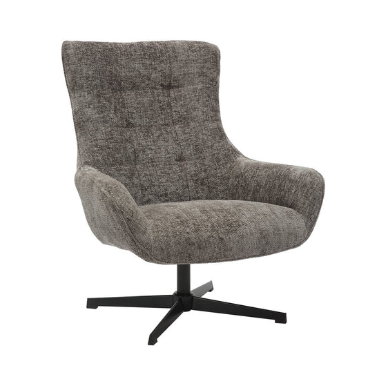 Drehsessel aus Chenille dunkelgrau | VIA X SELECTION