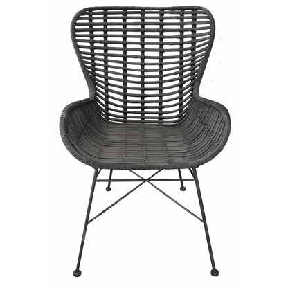 Rattansessel schwarz mit Metallgestell | VIA X SELECTION