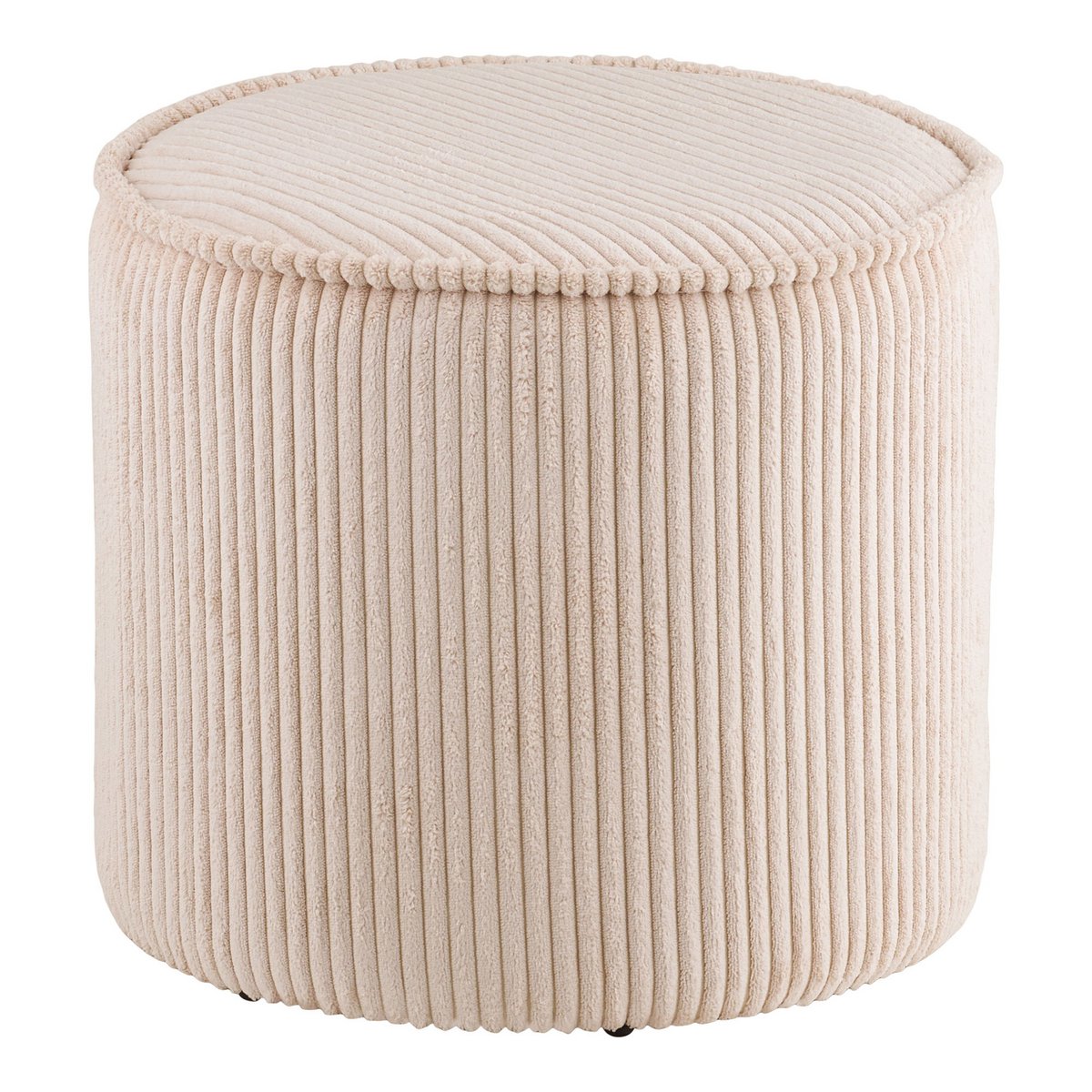 Runder Cord-Pouf in Beige | VIA X SELECTION