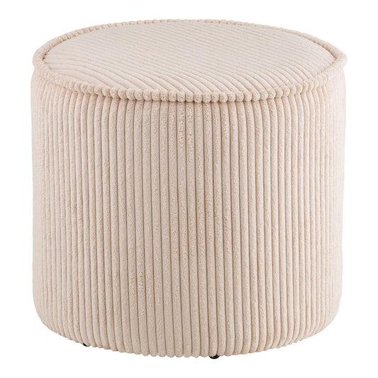 Runder Cord-Pouf in Beige | VIA X SELECTION