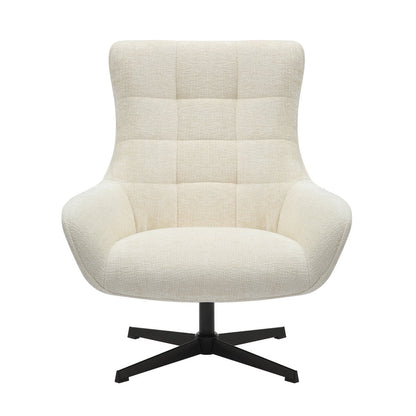 Drehsessel aus Chenille in Beige | VIA X SELECTION