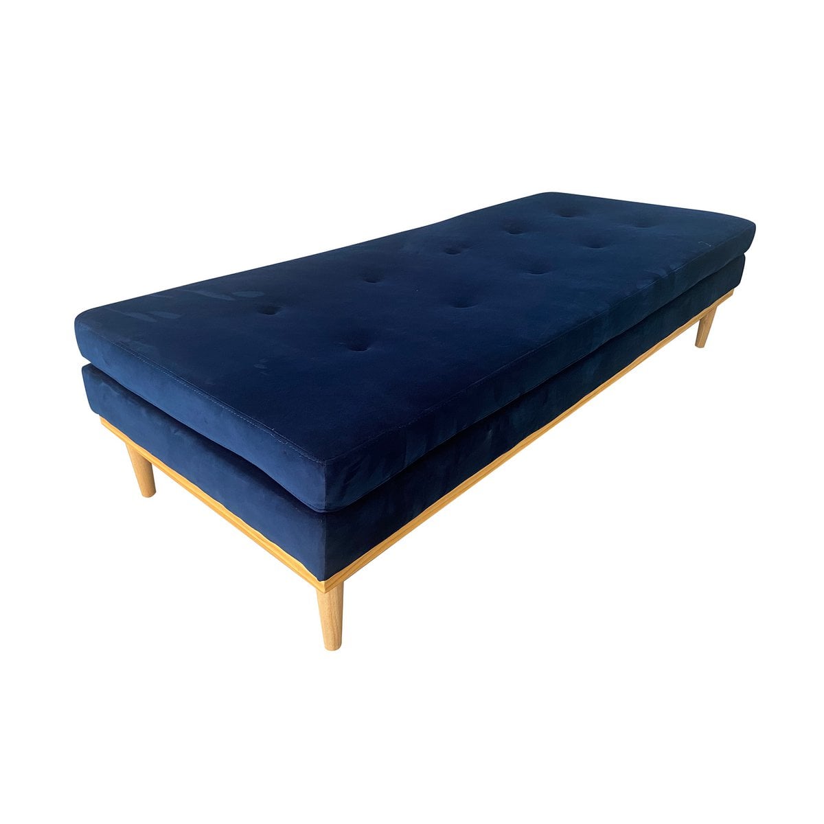 Daybed aus blauem Samt mit Nackenrolle | VIA X SELECTION