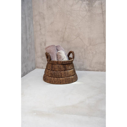 Korb aus Palmblatt dunkelbraun, 42 × 42 × 33 cm | VIA X SELECTION
