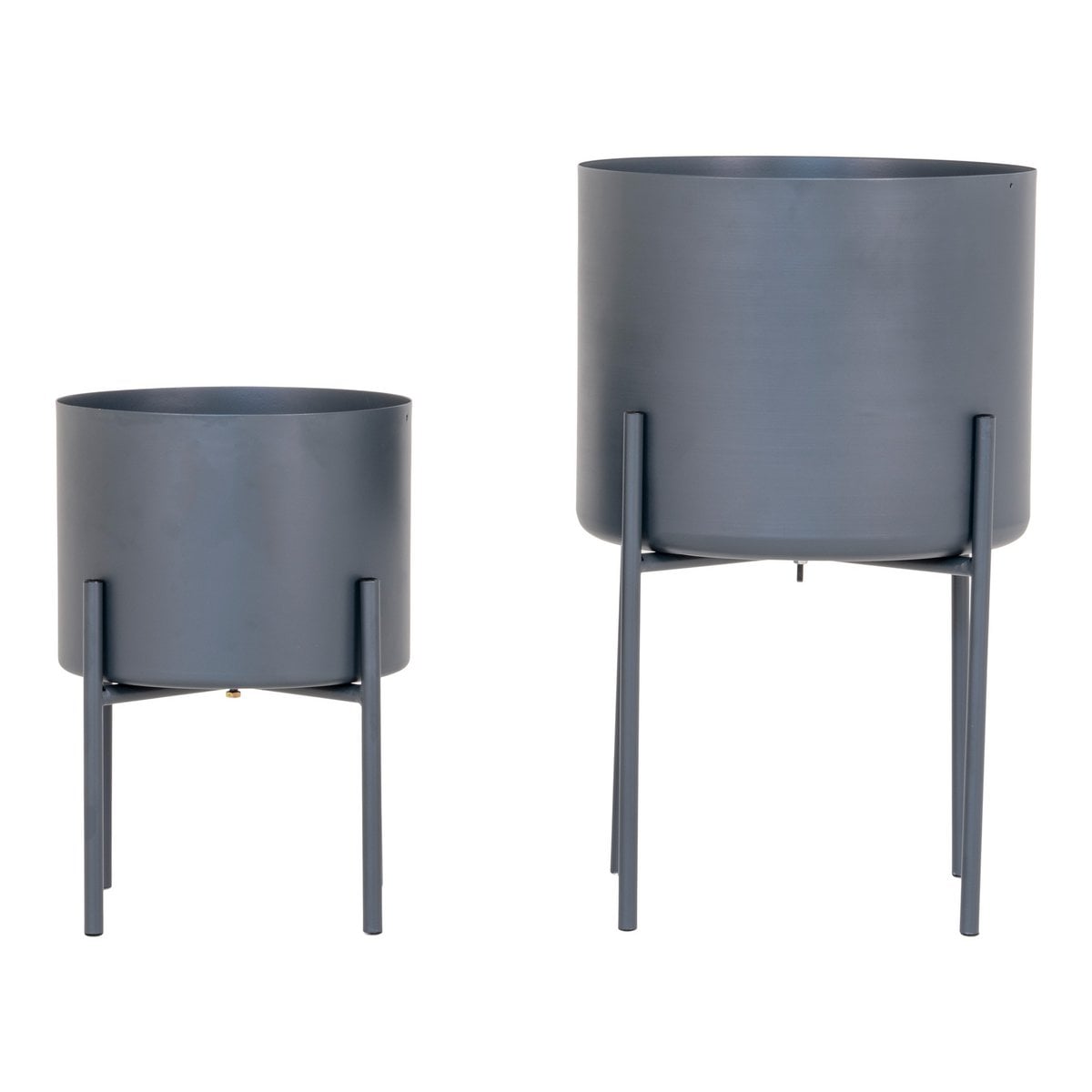 Blumentopf-Set aus Stahl grau 2-teilig | VIA X SELECTION