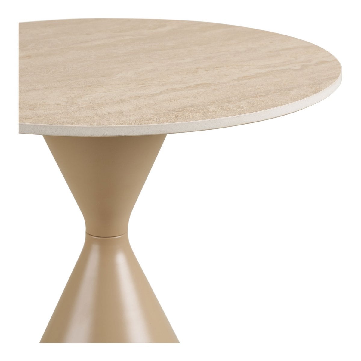 Beistelltisch aus Keramik in Travertinoptik, Ø, 50 × 56 cm | VIA X SELECTION