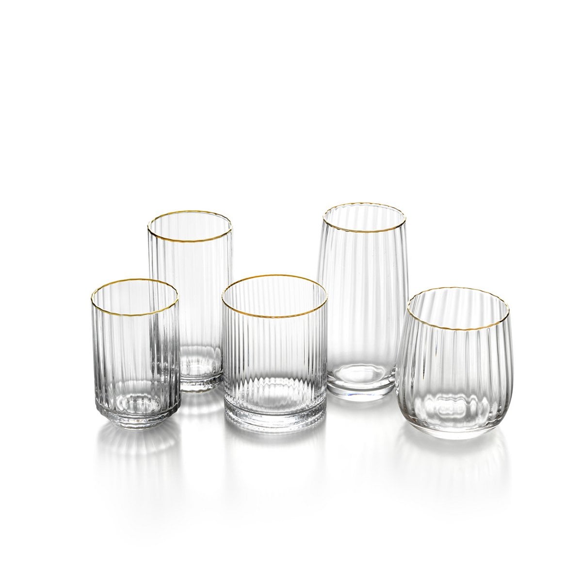Trinkglas aus Recyclingglas mit Goldrand 10,8 cm | VIA X SELECTION