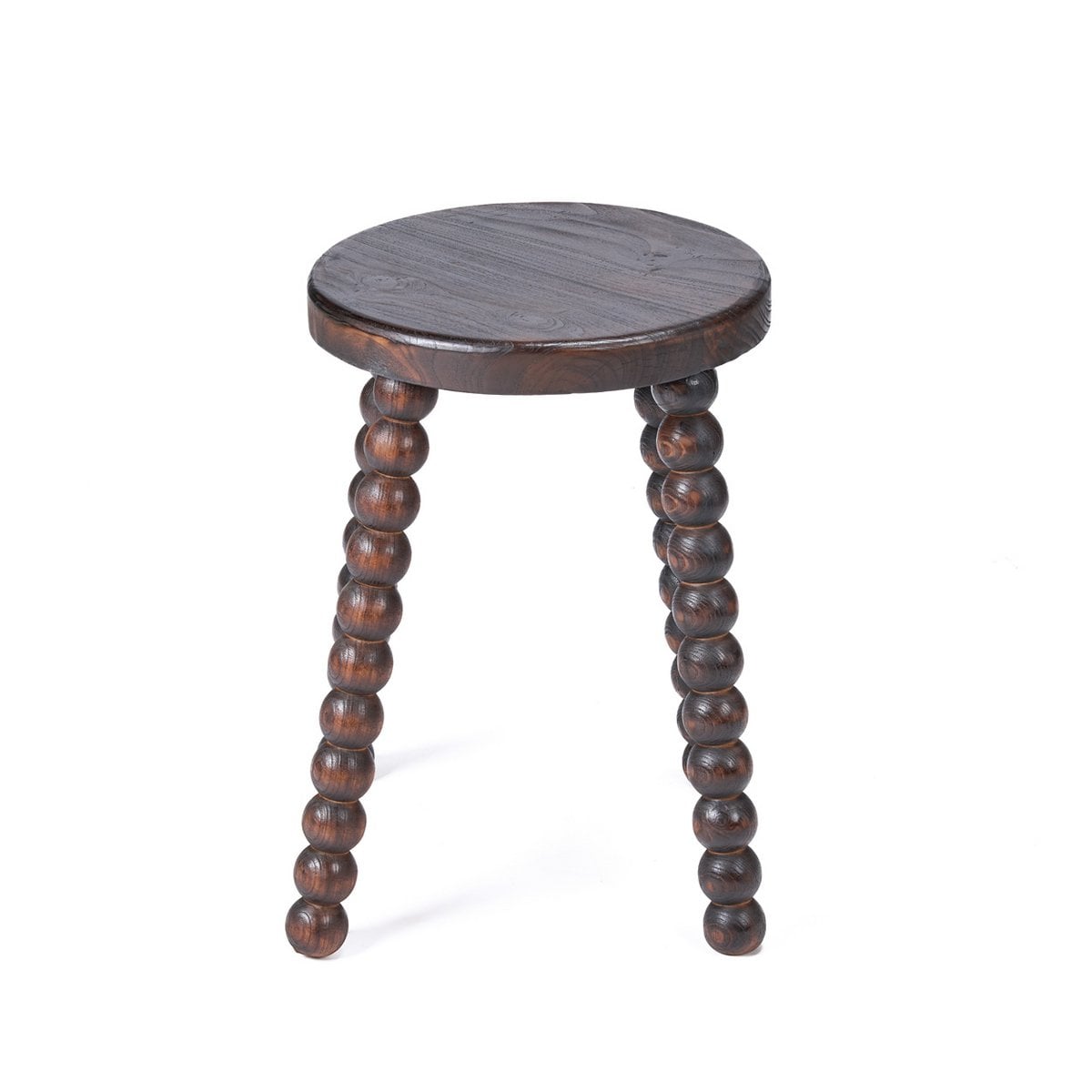 Hocker aus Mangoholz dunkelbraun mit skulpturaler Form | VIA X SELECTION