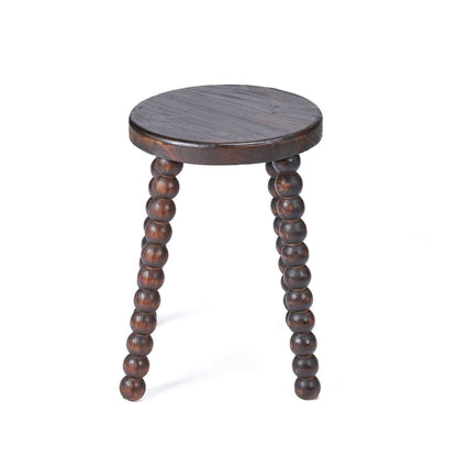 Hocker aus Mangoholz dunkelbraun mit skulpturaler Form | VIA X SELECTION