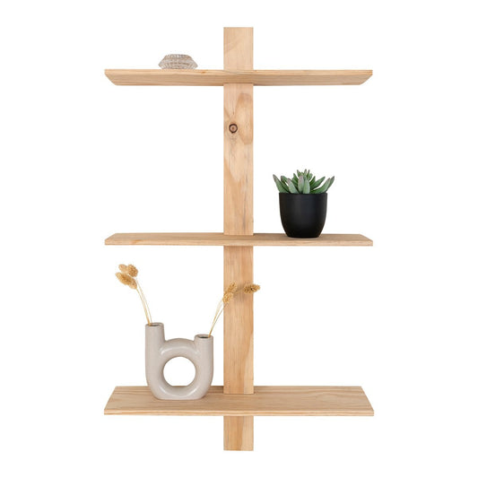 Wandregal mit 3 Ablagen natur, 50 × 15 × 83 cm | VIA X SELECTION