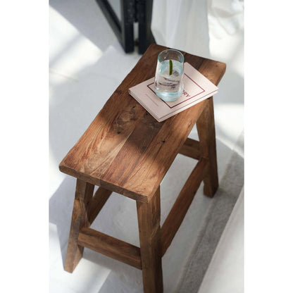 Hocker aus Holz natur mit schmaler Form | VIA X SELECTION